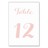 エレガントなスクリプト シック ホワイト ローズゴールド ウェディングパーティー テーブルナンバー (裏面)