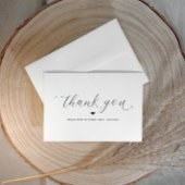 エレガントなスクリプト シンプル ウェディング ブライダルシャワー フラット サンキューカード