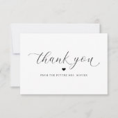 エレガントなスクリプト シンプル ウェディング ブライダル シャワー フラット サンキューカード (正面)