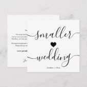 エレガントなスクリプト シンプル ダウングレード 小規模な結婚式 案内状 (正面/裏面)