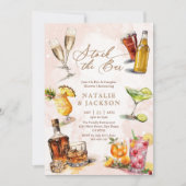 エレガントなスクリプト ストック ザ バー カップル シャワー 招待状 (正面)