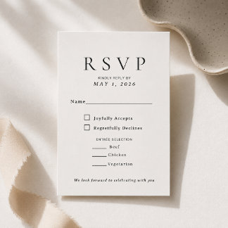 エレガントなスクリプト + セリフ Wedding RSVP カードテンプレート