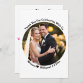 エレガントなスクリプト タイポグラフィー 結婚式の感謝写真 サンキューカード (正面/裏面)