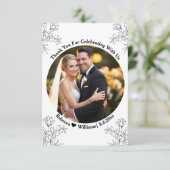 エレガントなスクリプト タイポグラフィー 結婚式の感謝写真 サンキューカード (スタンド正面)