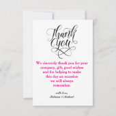 エレガントなスクリプト タイポグラフィー 結婚式の感謝写真 サンキューカード (裏面)