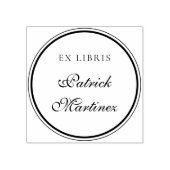 エレガントなスクリプト タイポグラフィ エクス リブリス カスタム ネーム ラバースタンプ (インプリント)