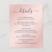 エレガントなスクリプト ネイビーブルーとブッシュ ウェディングの詳細 エンクロージャーカード (正面)