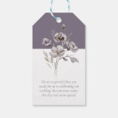 エレガントなスクリプト パープル ウォーターカラー サンクス ギフトタグ (裏面)