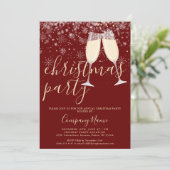 エレガントなスクリプト ビジネス コーポレート クリスマス パーティー 招待状 (スタンド正面)