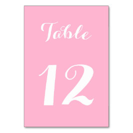 エレガントなスクリプト ピンク ホワイト シック おしゃれな花嫁 ウェディングパーティー テーブルナンバー