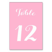 エレガントなスクリプト ピンク ホワイト シック おしゃれな花嫁 ウェディングパーティー テーブルナンバー (裏面)