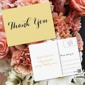 エレガントなスクリプト フォーゴールド ウェディング シャワー サンクスノート ポストカード
