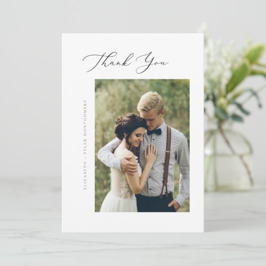 エレガントなスクリプト フラット サンクス カード (スタンド正面)