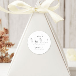 エレガントなスクリプト ブライダル シャワー ブランチ 感謝祭 ラウンドシール