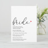 エレガントなスクリプト ブライド デフィニション ブライズシャワー 招待状 (スタンド正面)