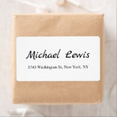 エレガントなスクリプト プレーンブラック＆ホワイト ミニマル ラベル (インサイチュ)