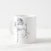 エレガントなスクリプト マリーゴールド 10月 誕生花 名前 コーヒーマグカップ (正面左)