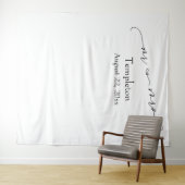 エレガントなスクリプト ミスター & ミセス シンプル フォト バックグラウンド タペストリー (インサイチュ(横))