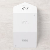 エレガントなスクリプト ミニマリスト フォト ウェディング オールインワン招待状 (外側)