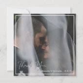 エレガントなスクリプト ミニマル ウェディング サンクス カード (正面)