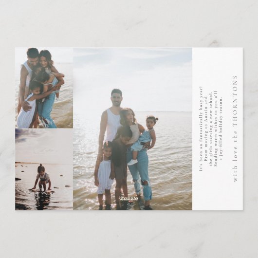 エレガントなスクリプト | メリークリスマス フォトコラージュ シーズンカード (裏面)