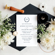 エレガントなスクリプト モノグラム クレスト リース ウェディング