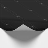 エレガントなスクリプト モノグラム 編集可能な黒 灰色 白 ラッピングペーパー (角)