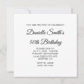 エレガントなスクリプト モノグラム 50歳の誕生日 招待状 (正面)