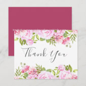 エレガントなスクリプト ローズ ガーデン ビジネス サンクス カード (正面/裏面)
