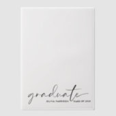 エレガントなスクリプト 卒業パーティーオーバーレイ ベラム紙招待状 (正面)