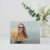 エレガントなスクリプト 卒業感謝カード ポストカード (スタンド正面)