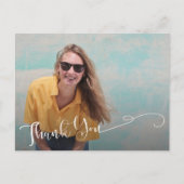 エレガントなスクリプト 卒業感謝カード ポストカード (正面)