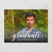 エレガントなスクリプト 卒業 SAVE THE DATE ポストカード (正面)