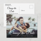 エレガントなスクリプト 変更日 延期写真 ポストカード (正面/裏面)