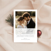 エレガントなスクリプト　愛と感謝　新婚写真 シーズンカード