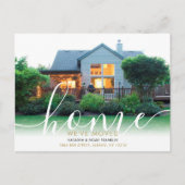 エレガントなスクリプト 新しい家の写真 お引越ししました 案内ポストカード (正面)