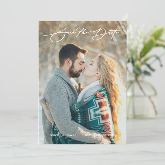 エレガントなスクリプト, 日程お知らせカード, 発表 セーブザデート (スタンド正面)