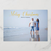 エレガントなスクリプト　楽しいクリスマス　オーダーメイド 箔シーズンカード (正面)