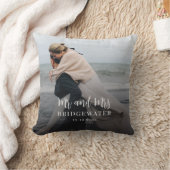 エレガントなスクリプト 現代の写真 ミニマリスト クッション (ブランケット)