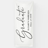 エレガントなスクリプト 白い卒業式 横断幕 (縦)