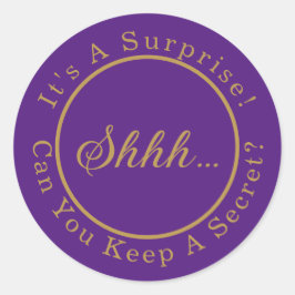 エレガントなスクリプト　秘密のサプライズパーティ ラウンドシール