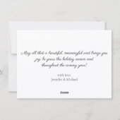 エレガントなスクリプト 結婚して楽しい新婚夫婦の写真 シーズンカード (裏面)