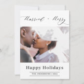 エレガントなスクリプト 結婚しました クリスマス写真 シーズンカード (正面)