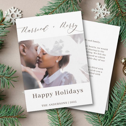 エレガントなスクリプト 結婚しました クリスマス