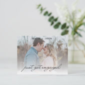 エレガントなスクリプト 結婚しました 写真 結婚報告 案内ポストカード (スタンド正面)