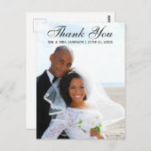 エレガントなスクリプト 結婚式の写真にお礼を ポストカード (正面/裏面)