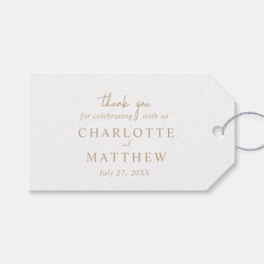 エレガントなスクリプト 結婚式 御礼ギフトタグ ギフトタグ (正面(横))
