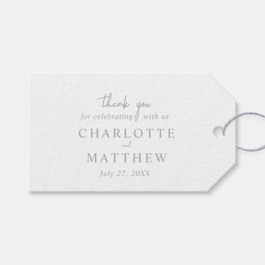 エレガントなスクリプト 結婚式 御礼ギフトタグ ギフトタグ (正面(横))