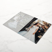 エレガントなスクリプト 絵画 ウェディング セーブ・ザ・デート 箔招待状 (回転した状態)