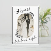 エレガントなスクリプト 50周年記念写真 招待状 (スタンド正面)